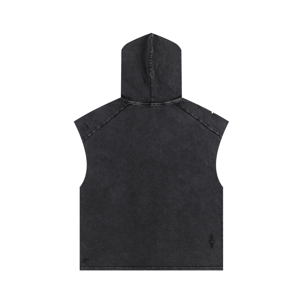 Vero Melandro Snow Washed Boxy Hooded Tank Top