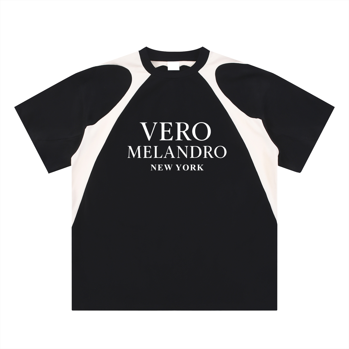 Vero Melandro Contrast Panel Cotton T-Shirt