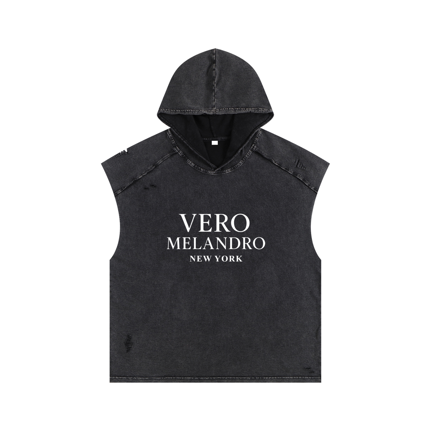Vero Melandro Snow Washed Boxy Hooded Tank Top