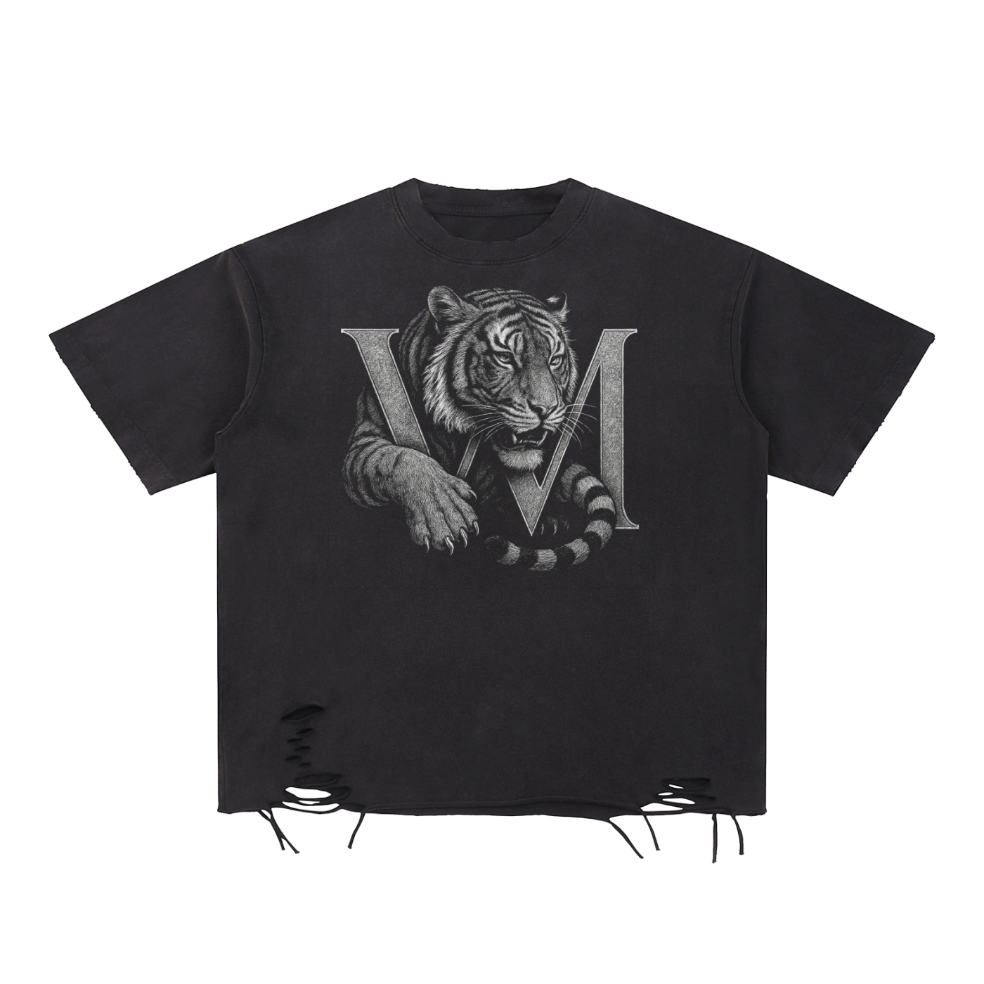 VERO Melandro Snow Washed Raw-Hem T-Shirt